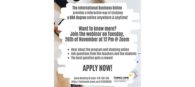 Webinar for applicants: BBA programme in International Business Online