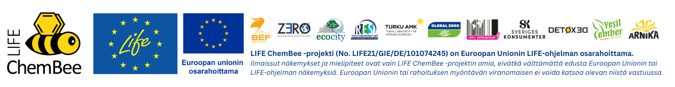 LIFE ChemBee -projekti  (No. LIFE21/GIE/DE/101074245) on Euroopan Unionin  LIFE-ohjelman osarahoittama. Ilmaissut näkemykset ja mielipiteet ovat vain LIFE ChemBee -projektin omia, eivätkä välttämättä edusta Euroopan Unionin tai LIFE-ohjelman näkemyksiä.