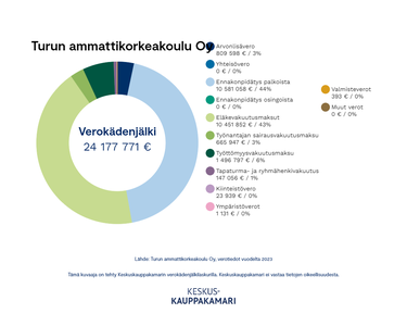 graafi Turun AMK:n vuoden 2023 verokädenjäljestä