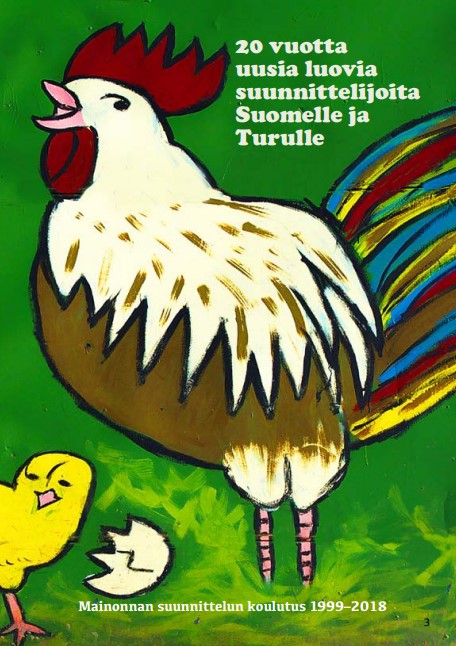 Julkaisun kansi, kuvassa piirretyt kukko ja tipu